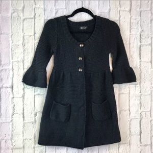 Bebe Sweater Cardigan Button Down Black XS